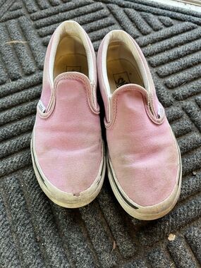 Vans Kids Slip-On Canvas Shoes - Light Pink